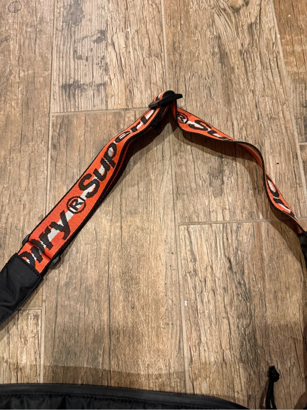 Superdry Black Messenger Bag with Orange Branding